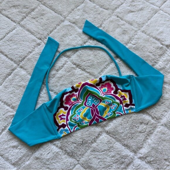 Victoria's Secret | Blue Tribal Boho Bikini Set | Top Size Small, Bottoms Medium - Picture 6 of 13